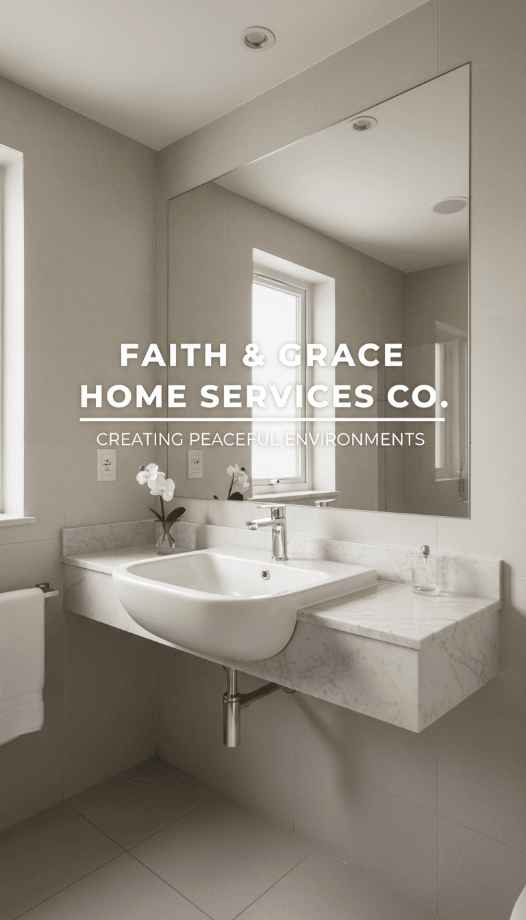 Spotless bathroom sink and mirror